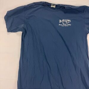 Comfort Colors Beer Fishy Fishy Graphic T Shirt Large Blue Bass Fishing Tee